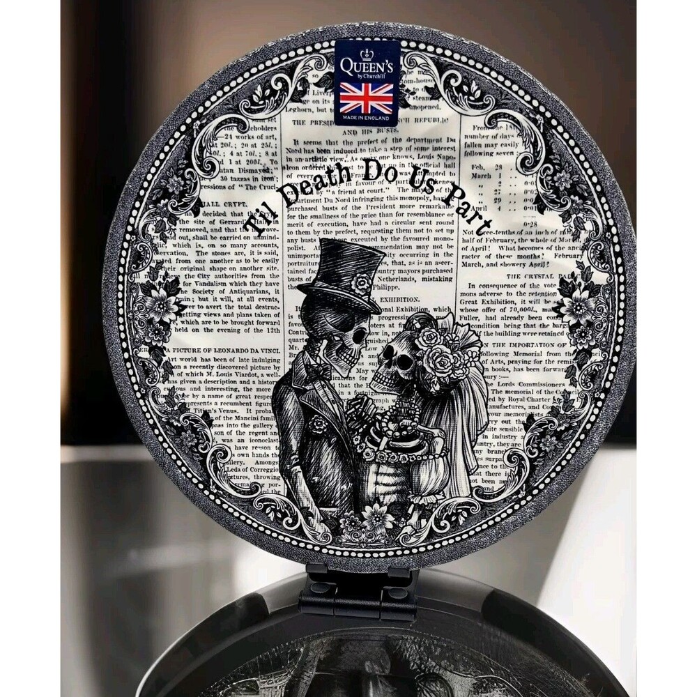 Royal Wessex  Skeleton Couple Dinner Plate Made In England 10x10 In